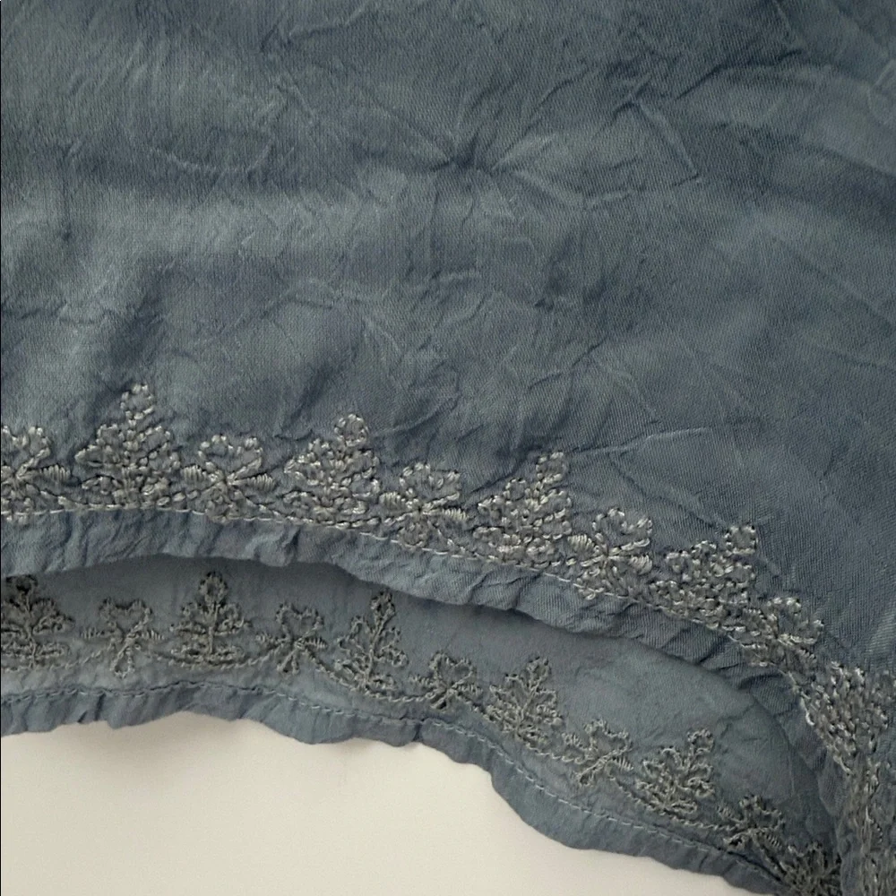 Johnny Was light Blue Tunic with Gold Embroidery. Size L - Picture 8 of 10